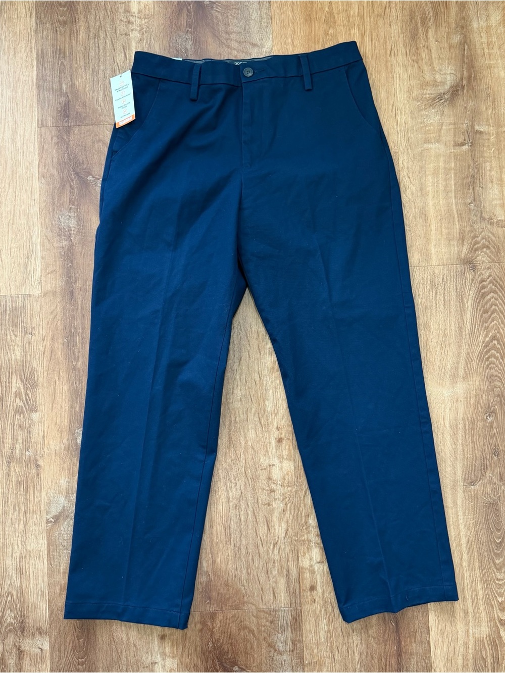 Dockers Workday Khaki Mens 34x30 Navy Blue Classic Fit 4 Way Stretch Career